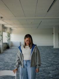 003 Grey LY Zip-Up Hoodie
