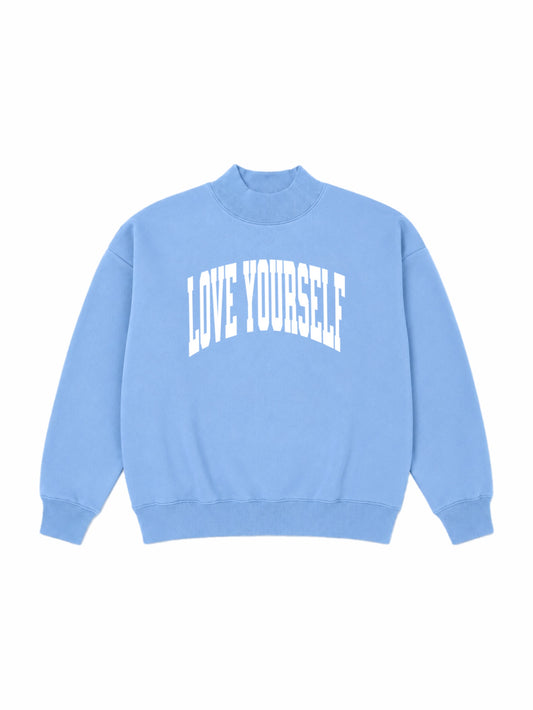 005 Light Blue LY Mock Collar Swestshirt