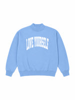 005 Light Blue LY Mock Collar Swestshirt