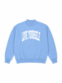 005 Light Blue LY Mock Collar Swestshirt