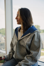 003 Grey LY Zip-Up Hoodie