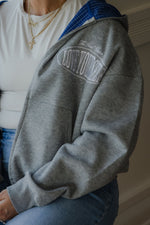 003 Grey LY Zip-Up Hoodie
