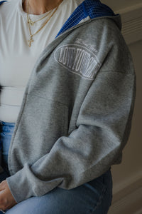 003 Grey LY Zip-Up Hoodie