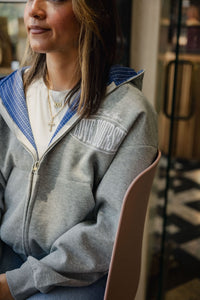 003 Grey LY Zip-Up Hoodie