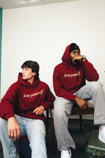 002 Dark Red LY Hoodie