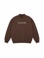 006 Brown LY Mock Collar Sweatshirt
