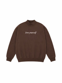 006 Brown LY Mock Collar Sweatshirt